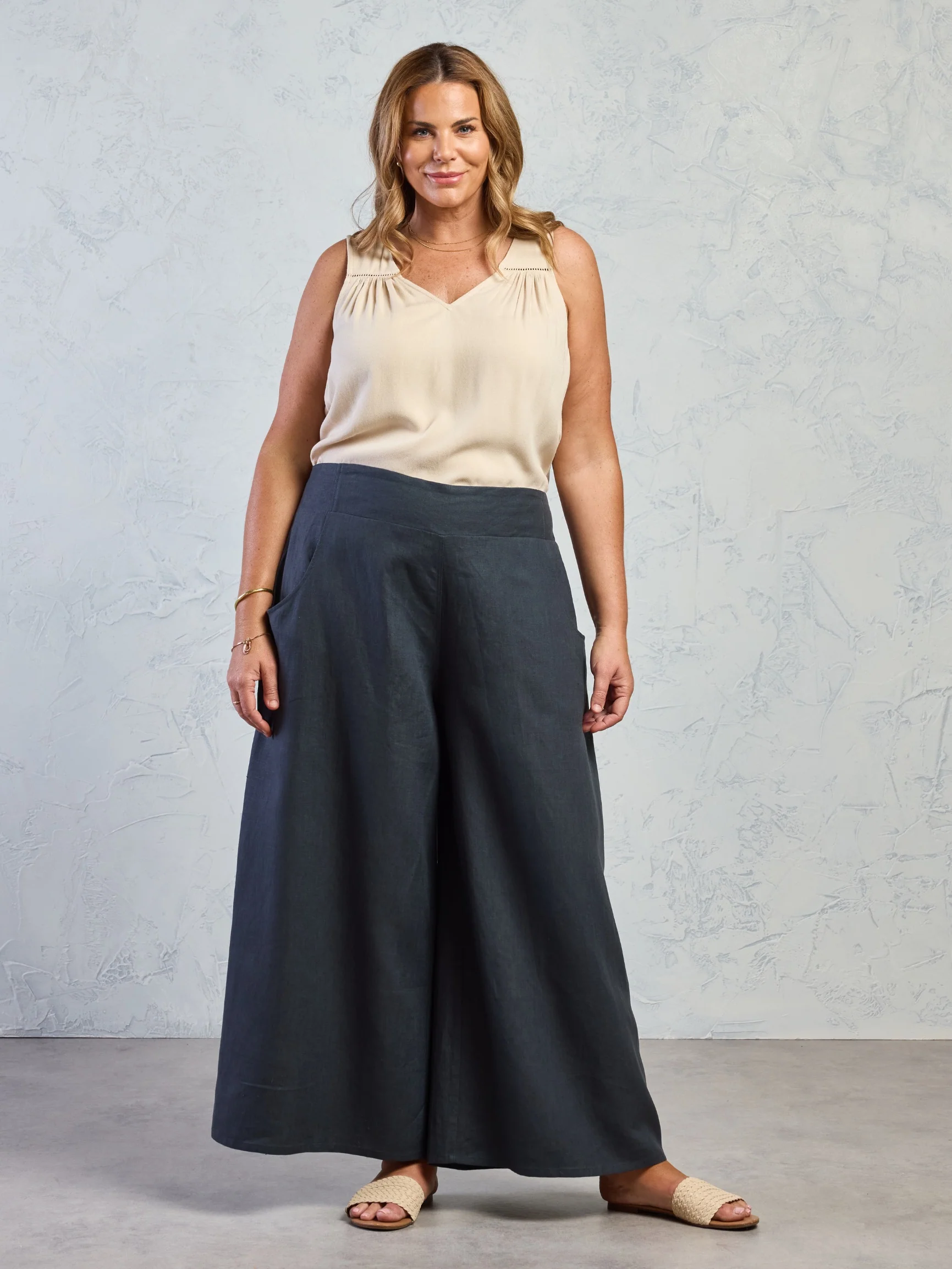 Portillo French Linen Pants Charcoal - Image 6