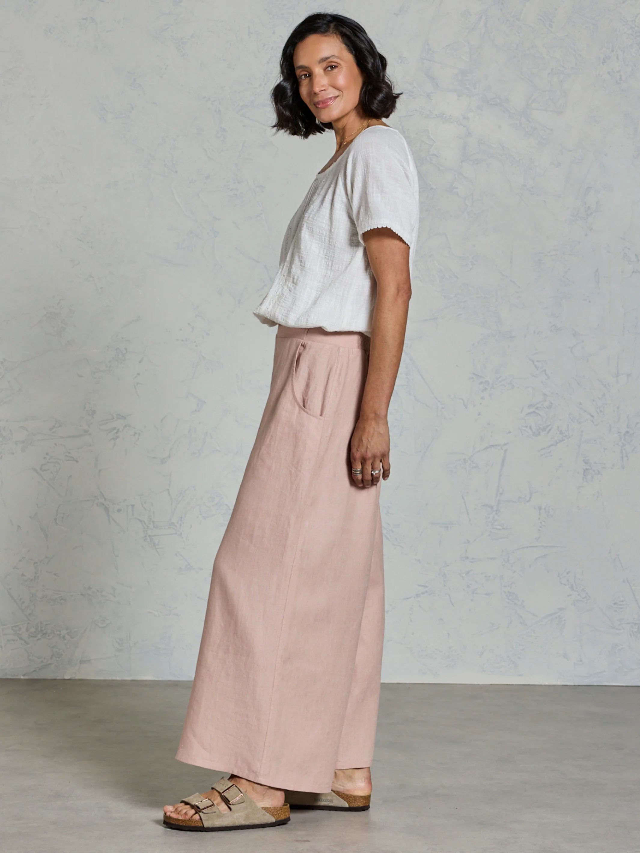 Portillo French Linen Pants Tea Rose - Image 5