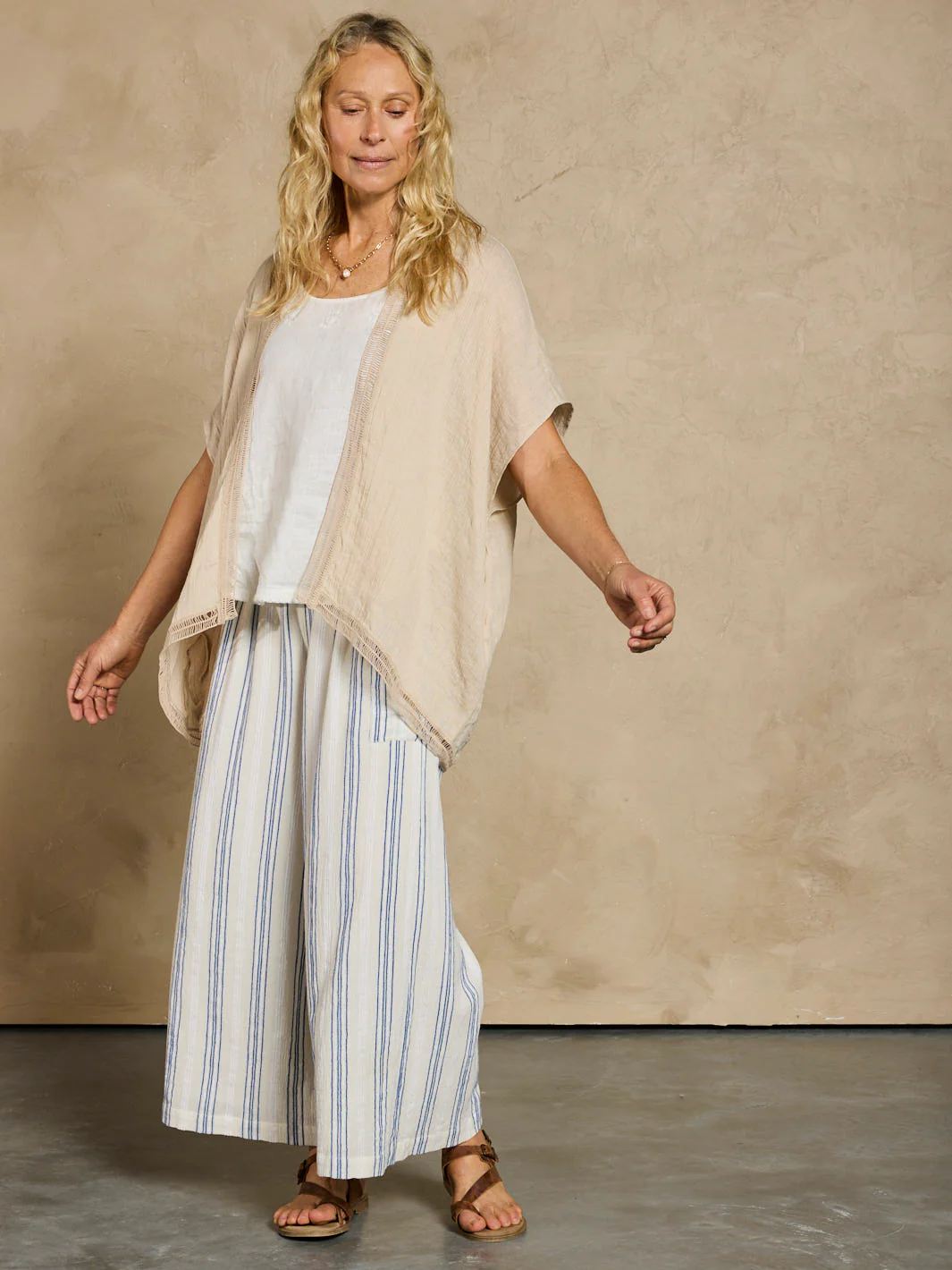 Rhea French Linen Kimono Stone - Image 4