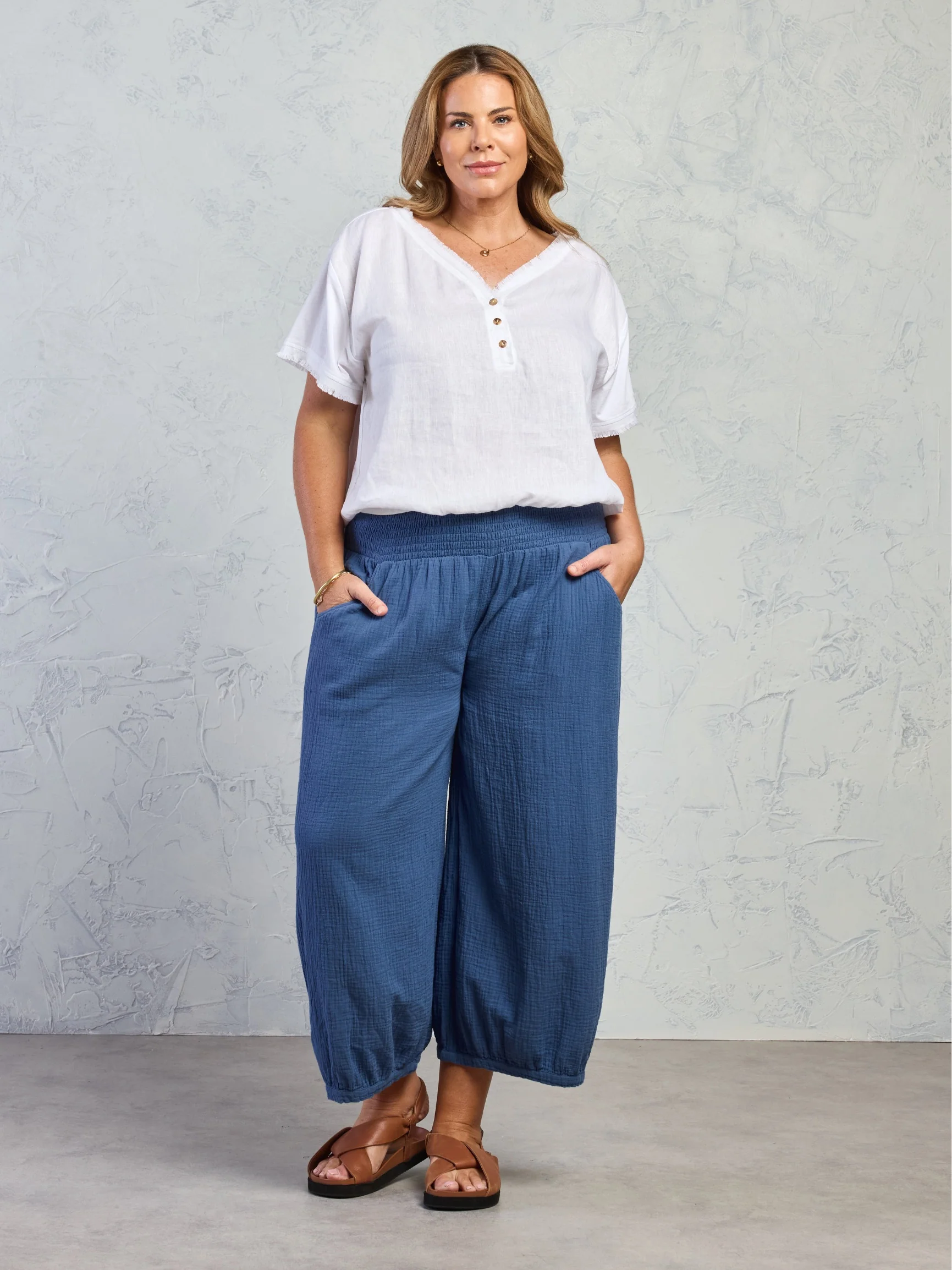 Sadhu Cotton Pants Aegean Blue - Image 5