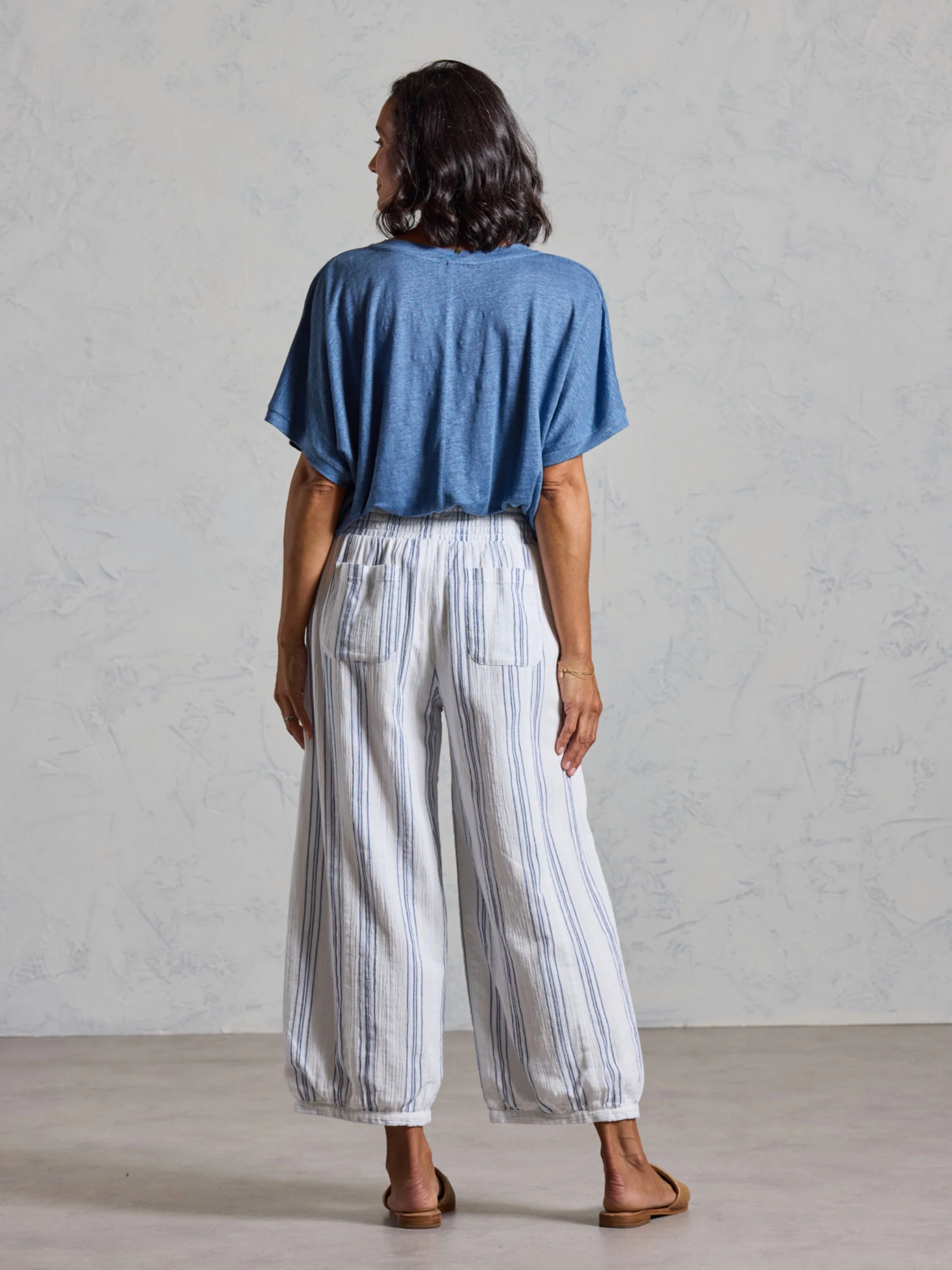 Sadhu Cotton Pants Azure Stripe - Image 5