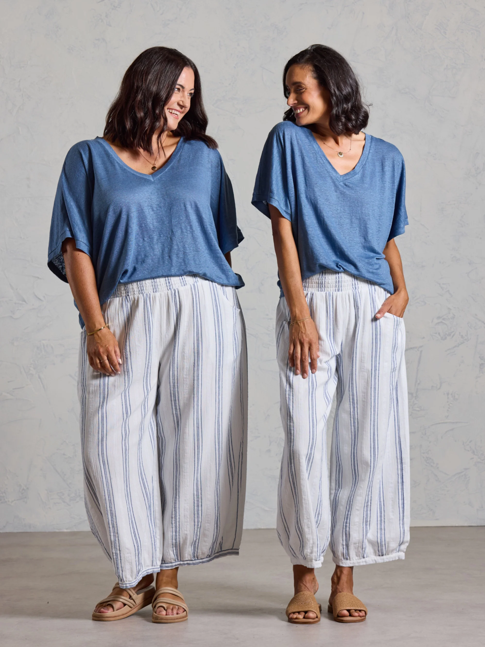 Sadhu Cotton Pants Azure Stripe - Image 7