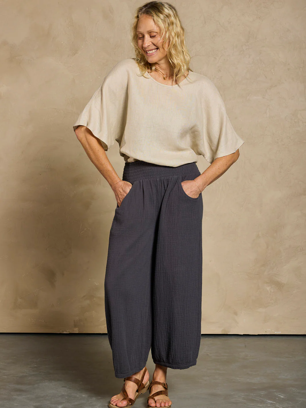 Sadhu Cotton Pants Charcoal - Image 3