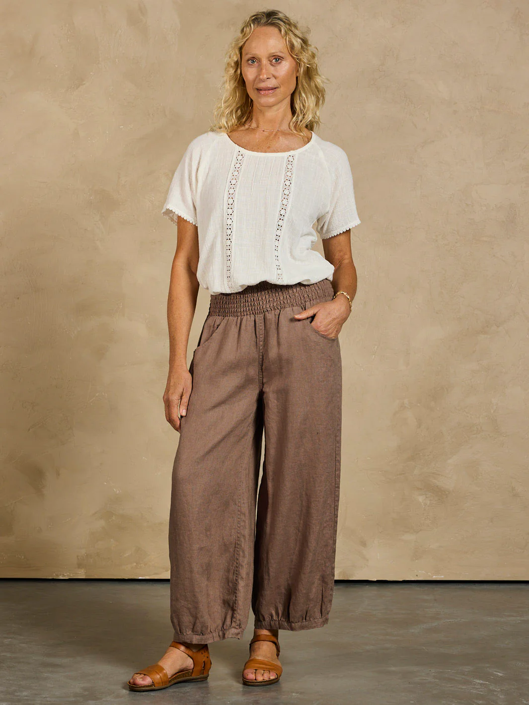 Sadhu French Linen Pants Cinnamon - Image 3