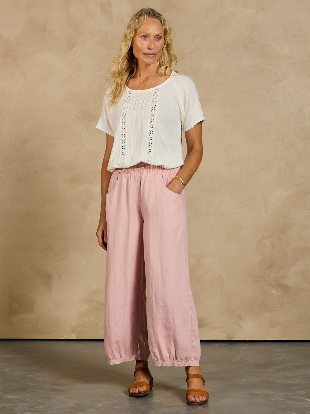 Sadhu French Linen Pants Dusty Pink - Image 4
