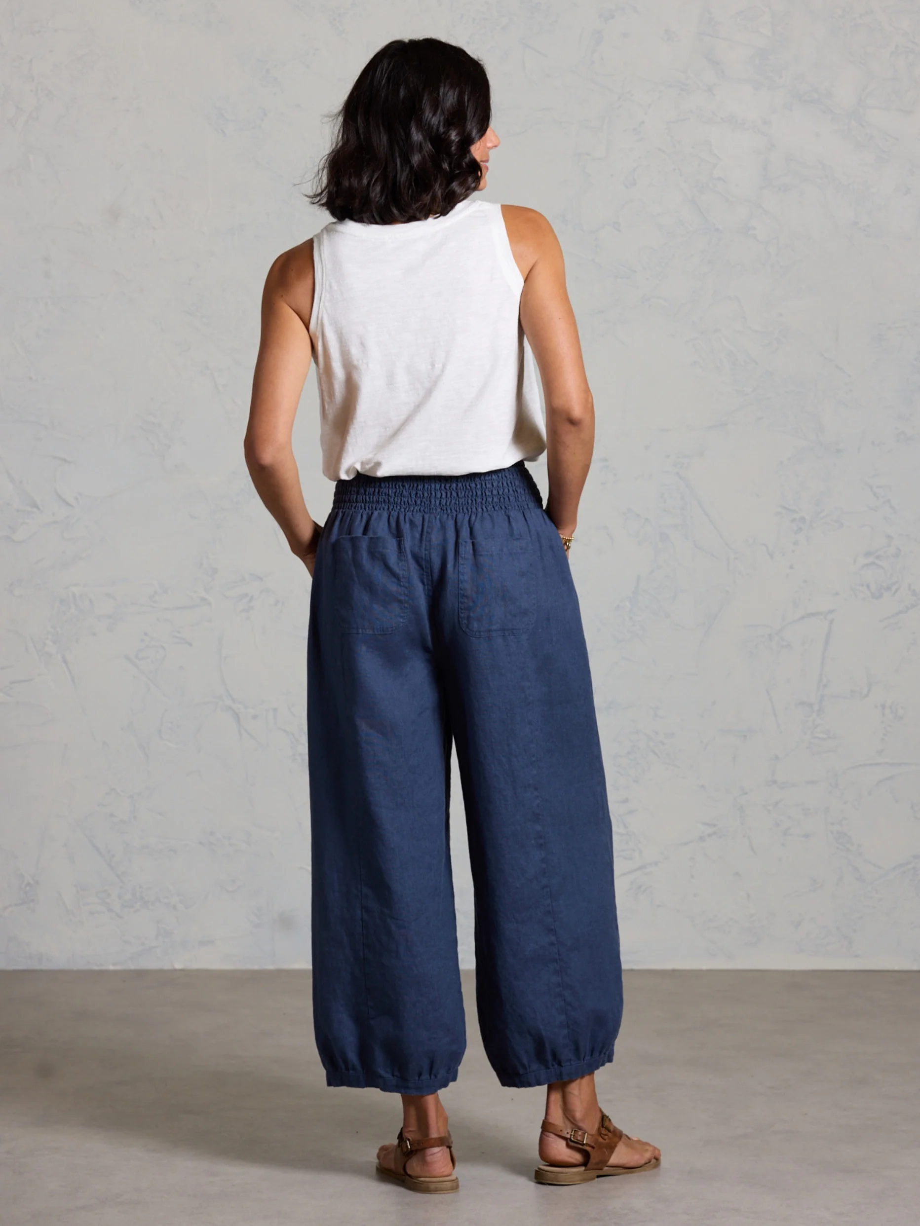 Sadhu French Linen Pants Navy - Image 4