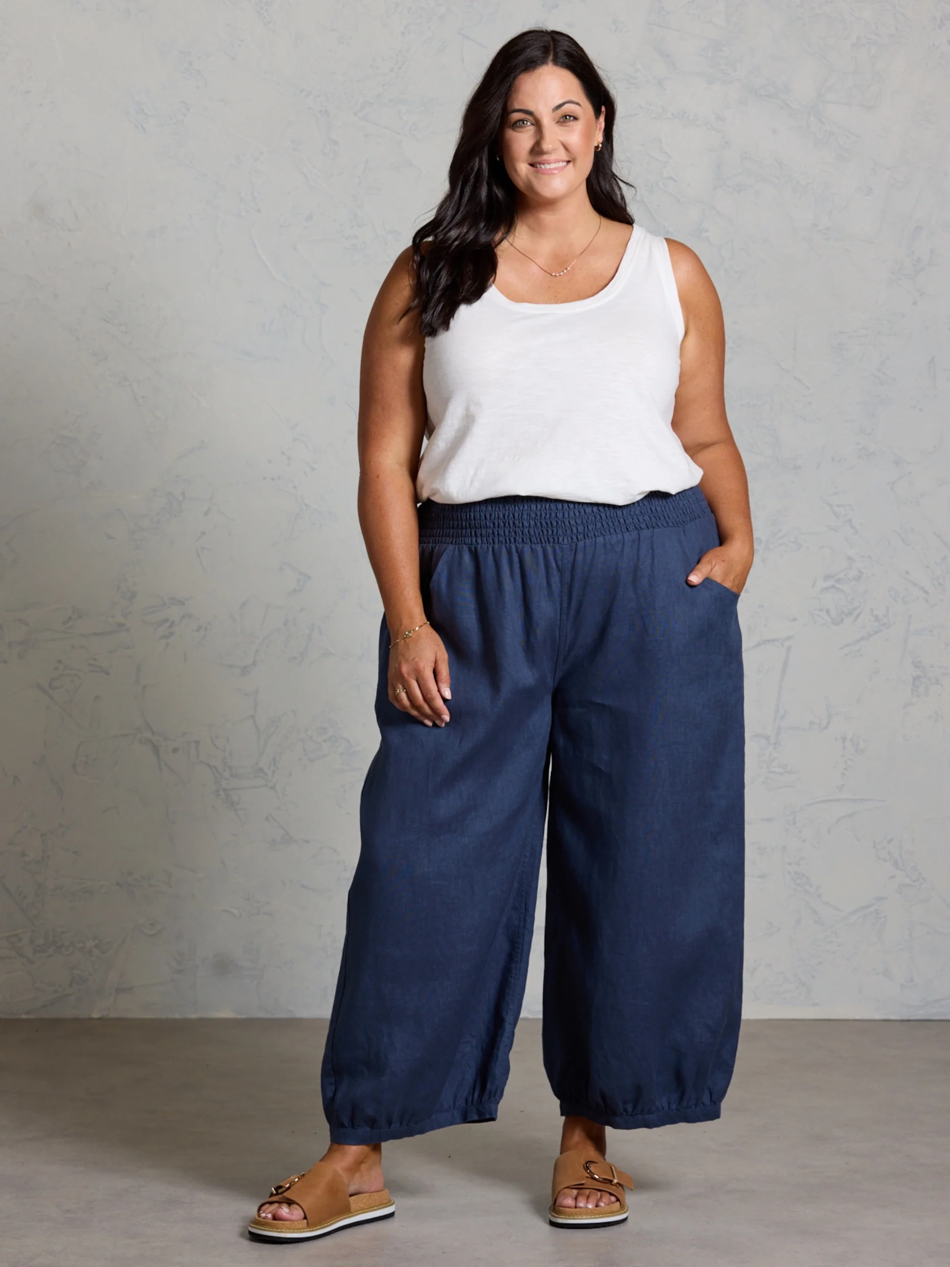 Sadhu French Linen Pants Navy - Image 5