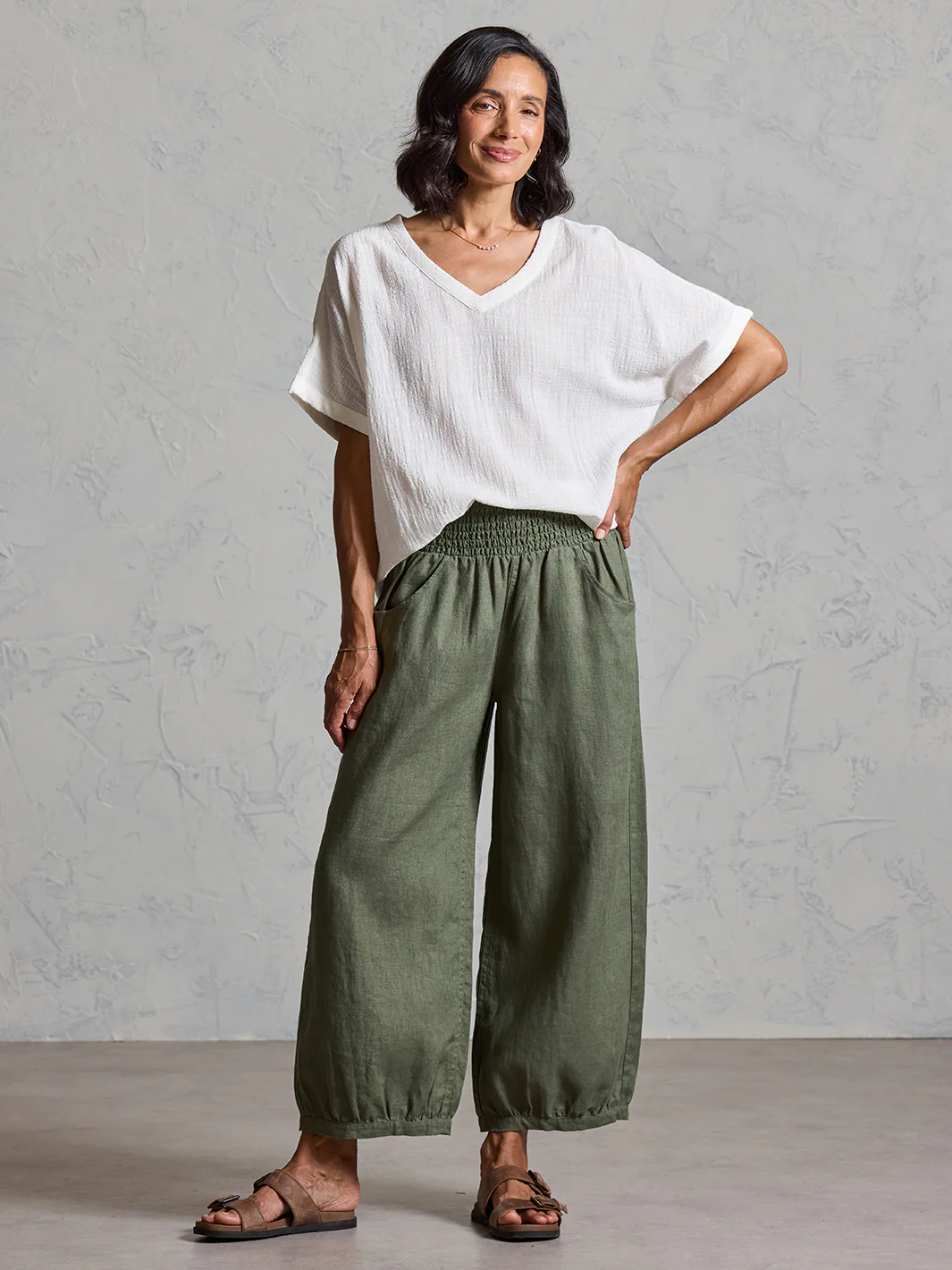 Sadhu French Linen Pants Olive - Image 3