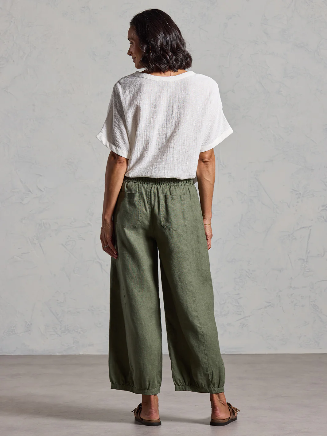Sadhu French Linen Pants Olive - Image 4
