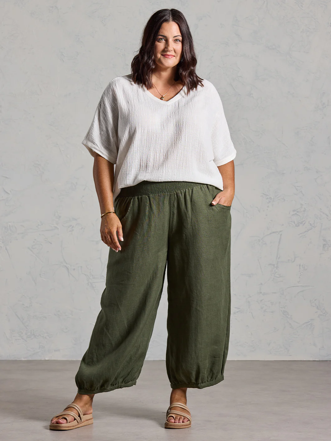 Sadhu French Linen Pants Olive - Image 5