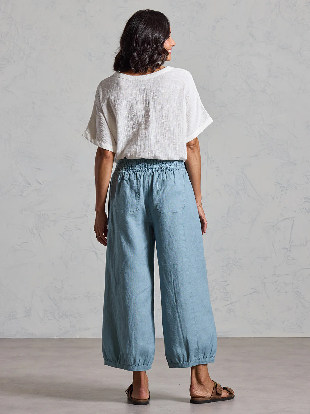 Sadhu French Linen Pants Tahiti Blue - Image 4