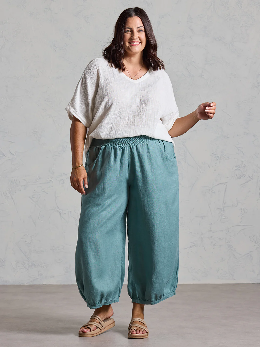Sadhu French Linen Pants Tahiti Blue - Image 5