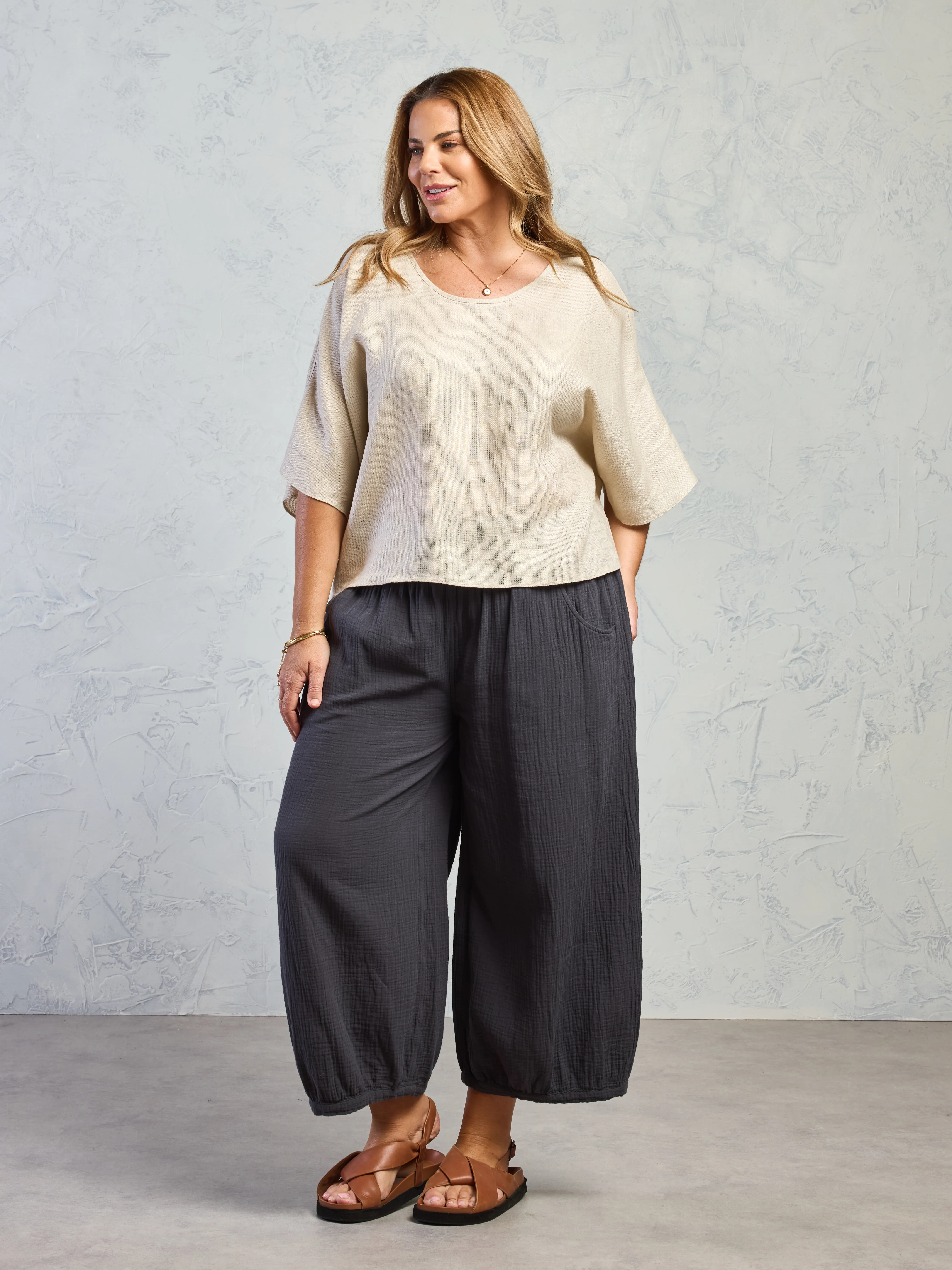 Selene Linen Top Stone - Image 5