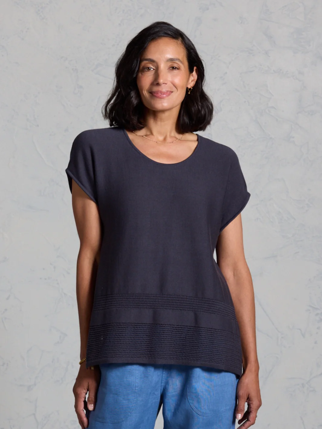 Sundown Cotton Knit Top Charcoal - Image 3