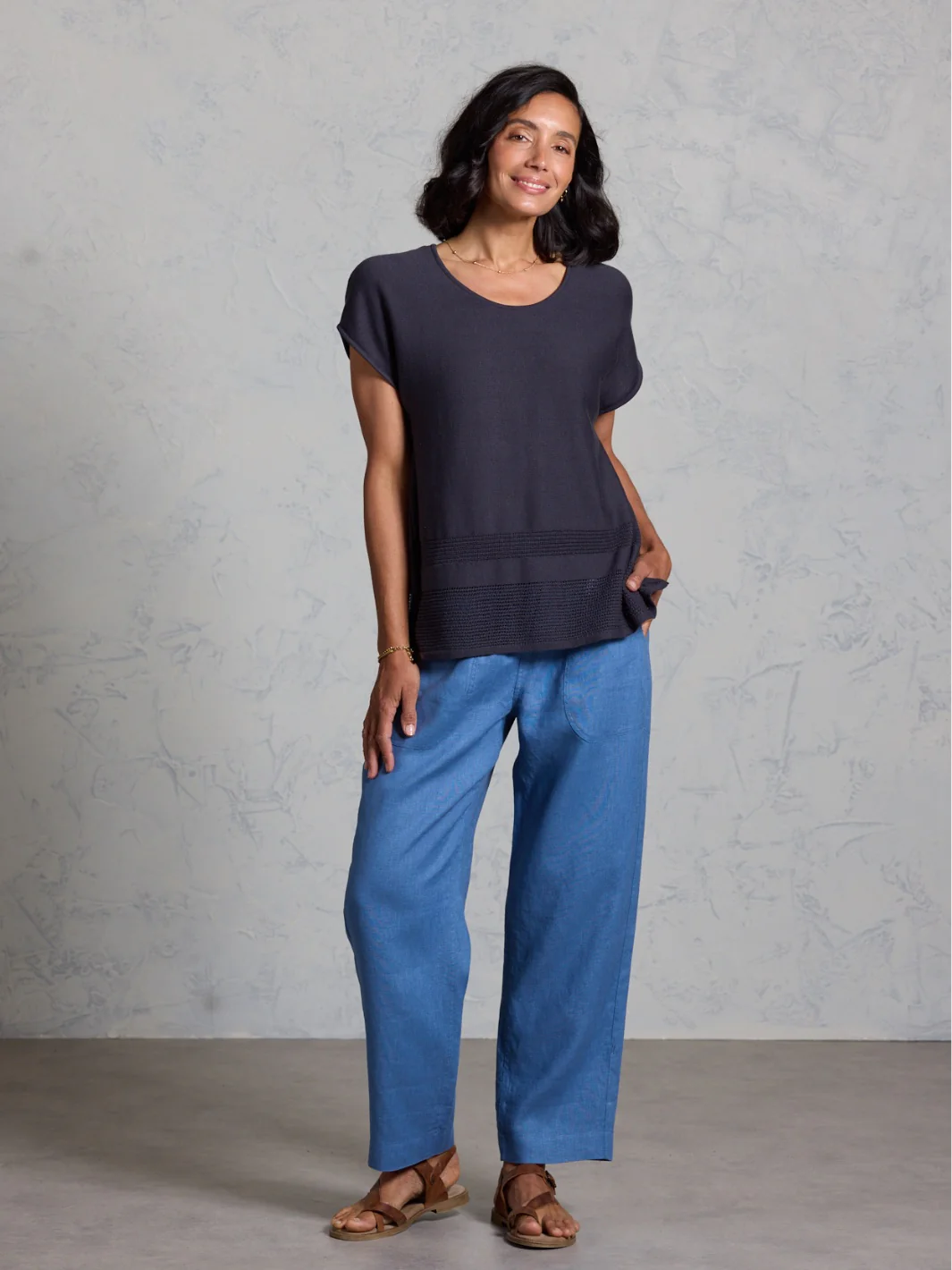 Sundown Cotton Knit Top Charcoal - Image 4