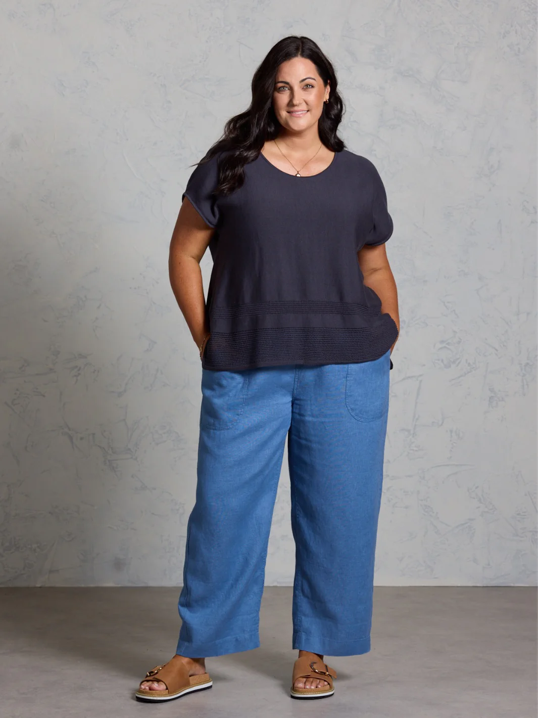 Sundown Cotton Knit Top Charcoal - Image 6
