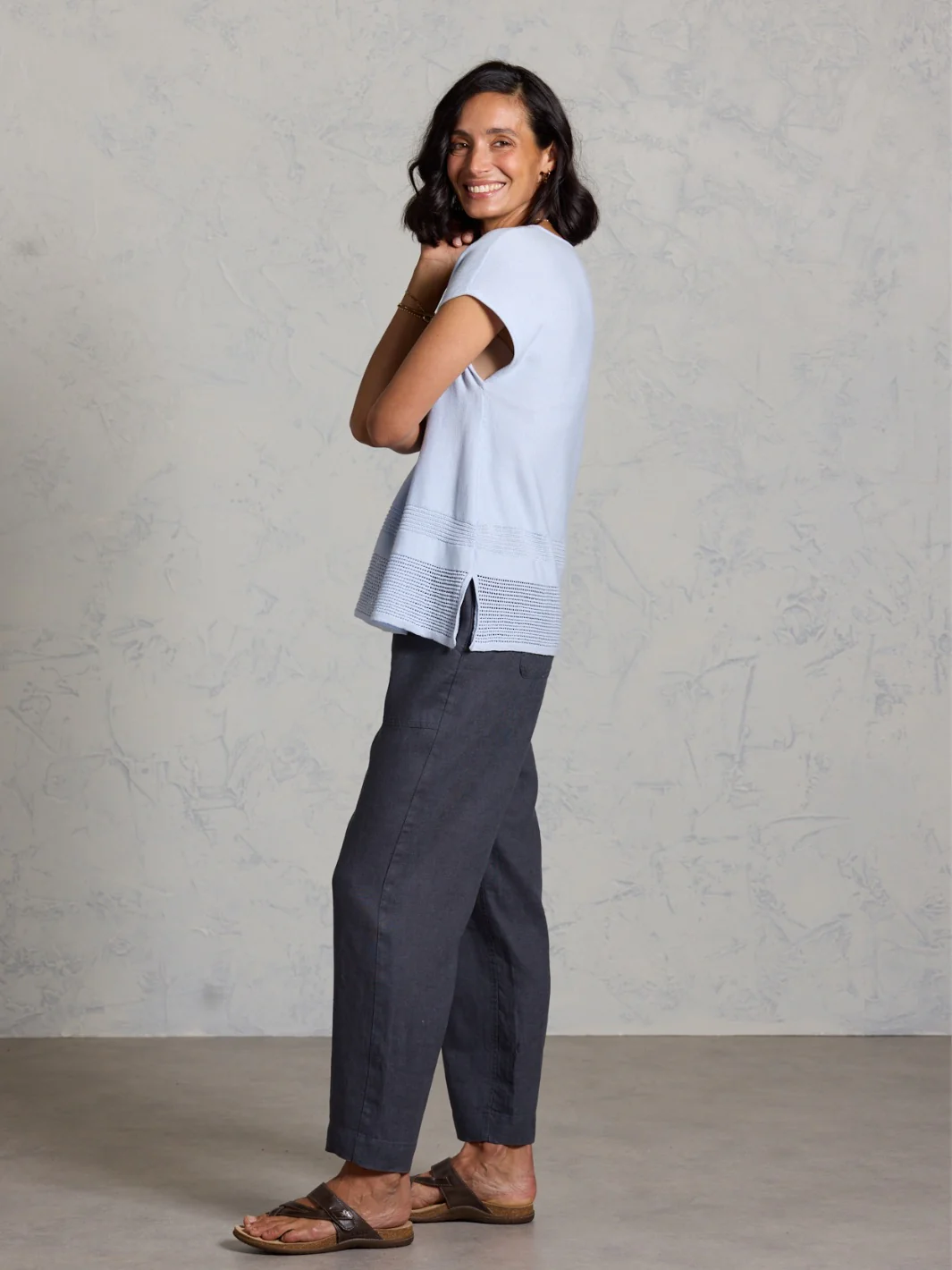 Sundown Cotton Knit Top Serene Blue - Image 5
