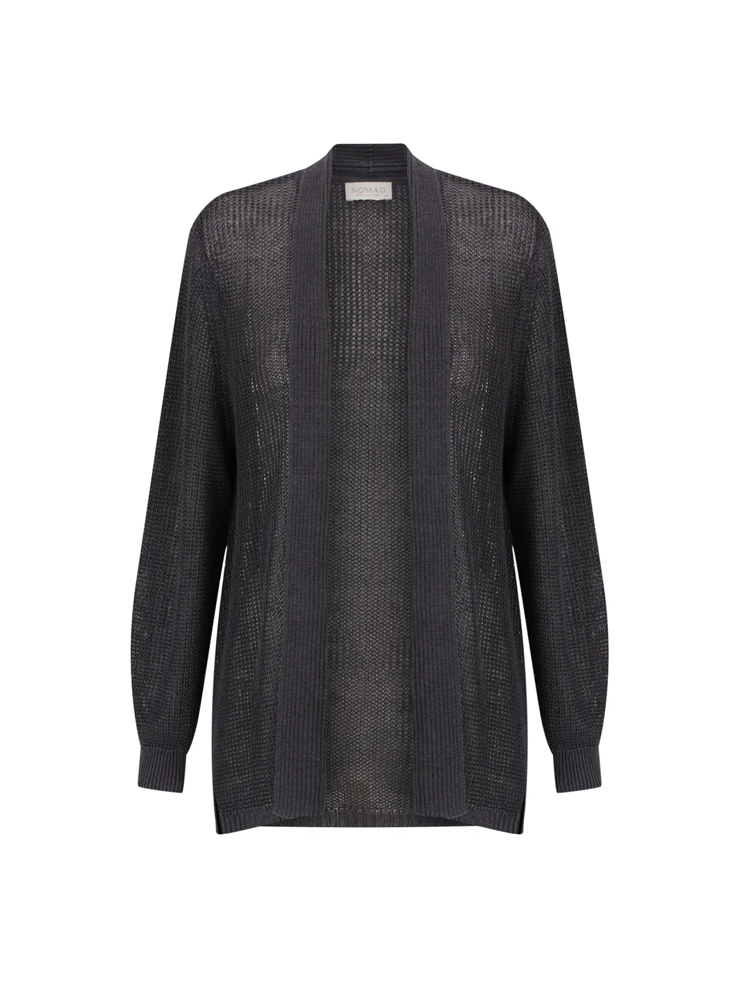 Tathra French Linen Knit Cardigan Charcoal - Image 6