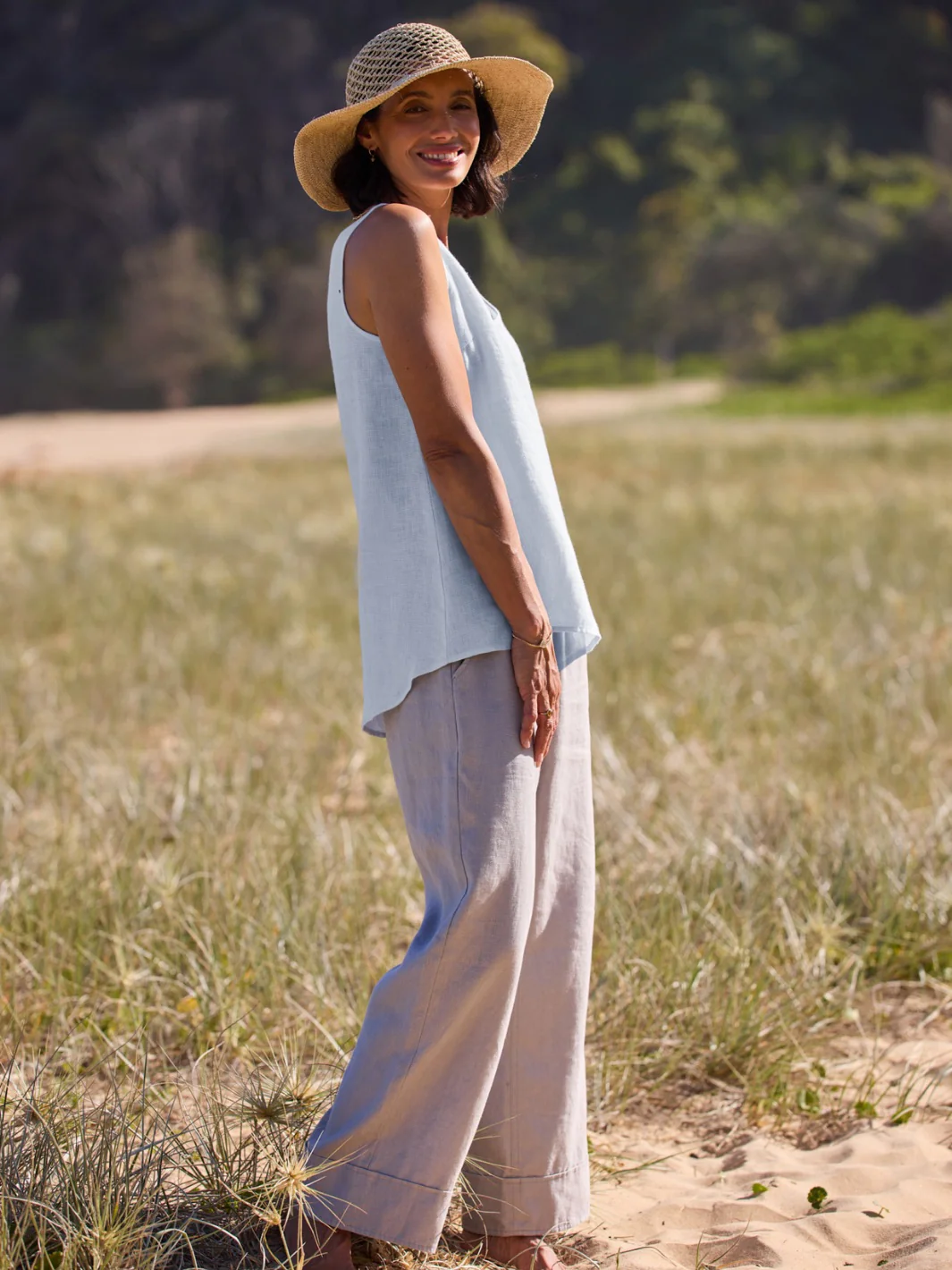 Tilba French Linen Top Serene Blue - Image 3