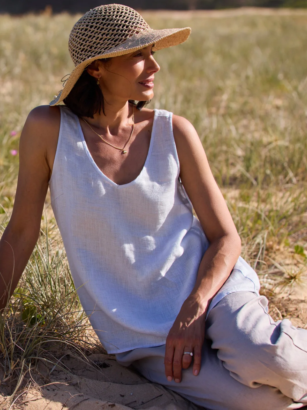 Tilba French Linen Top Serene Blue - Image 4