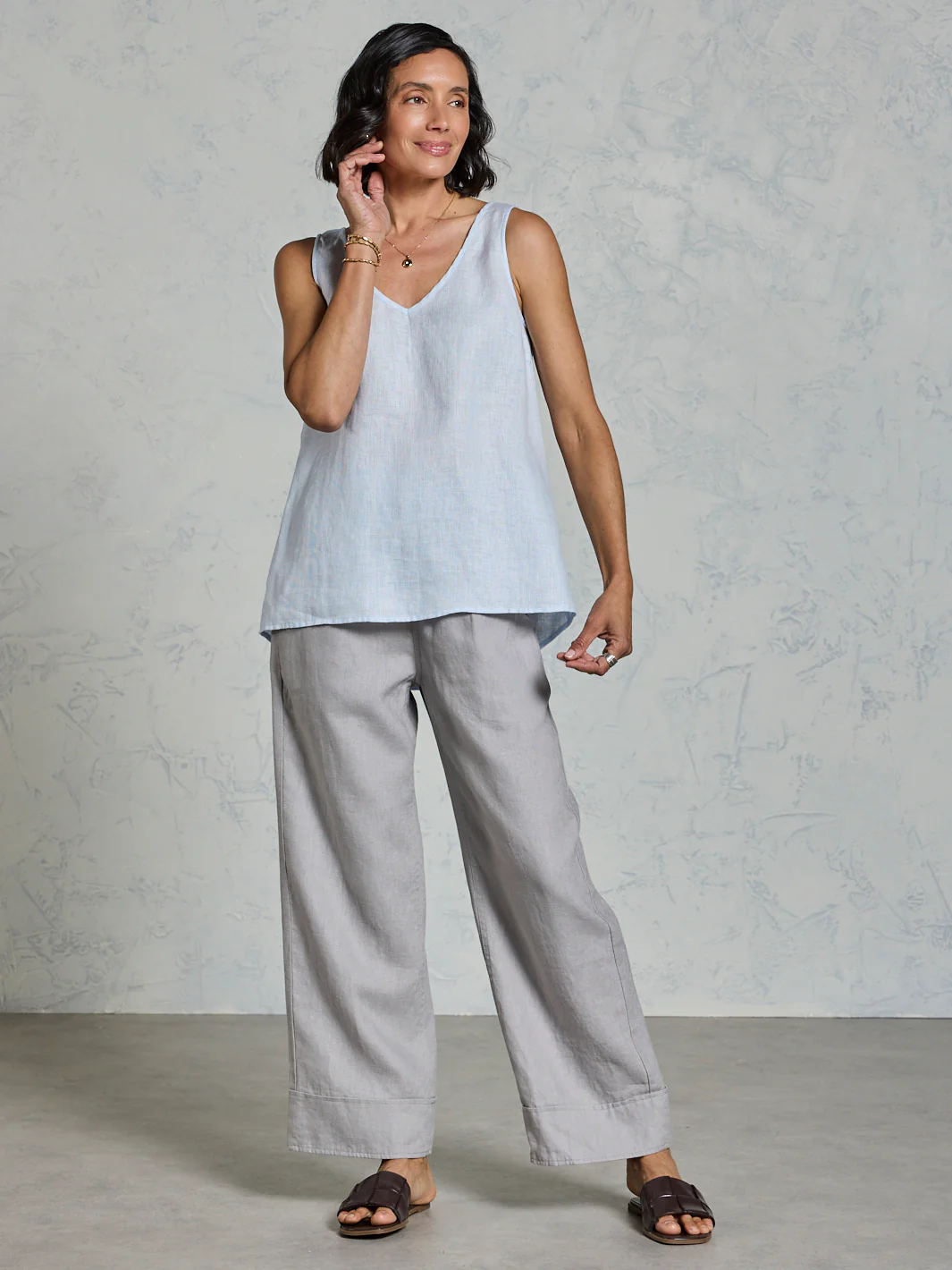 Tilba French Linen Top Serene Blue - Image 6