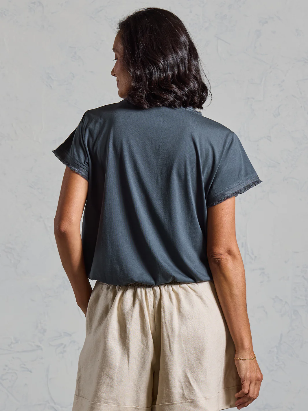 Vivre French Linen and Cotton Blouse Charcoal - Image 4
