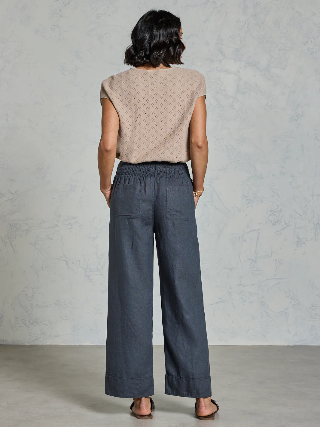 Yamba French Linen Pants Charcoal - Image 4