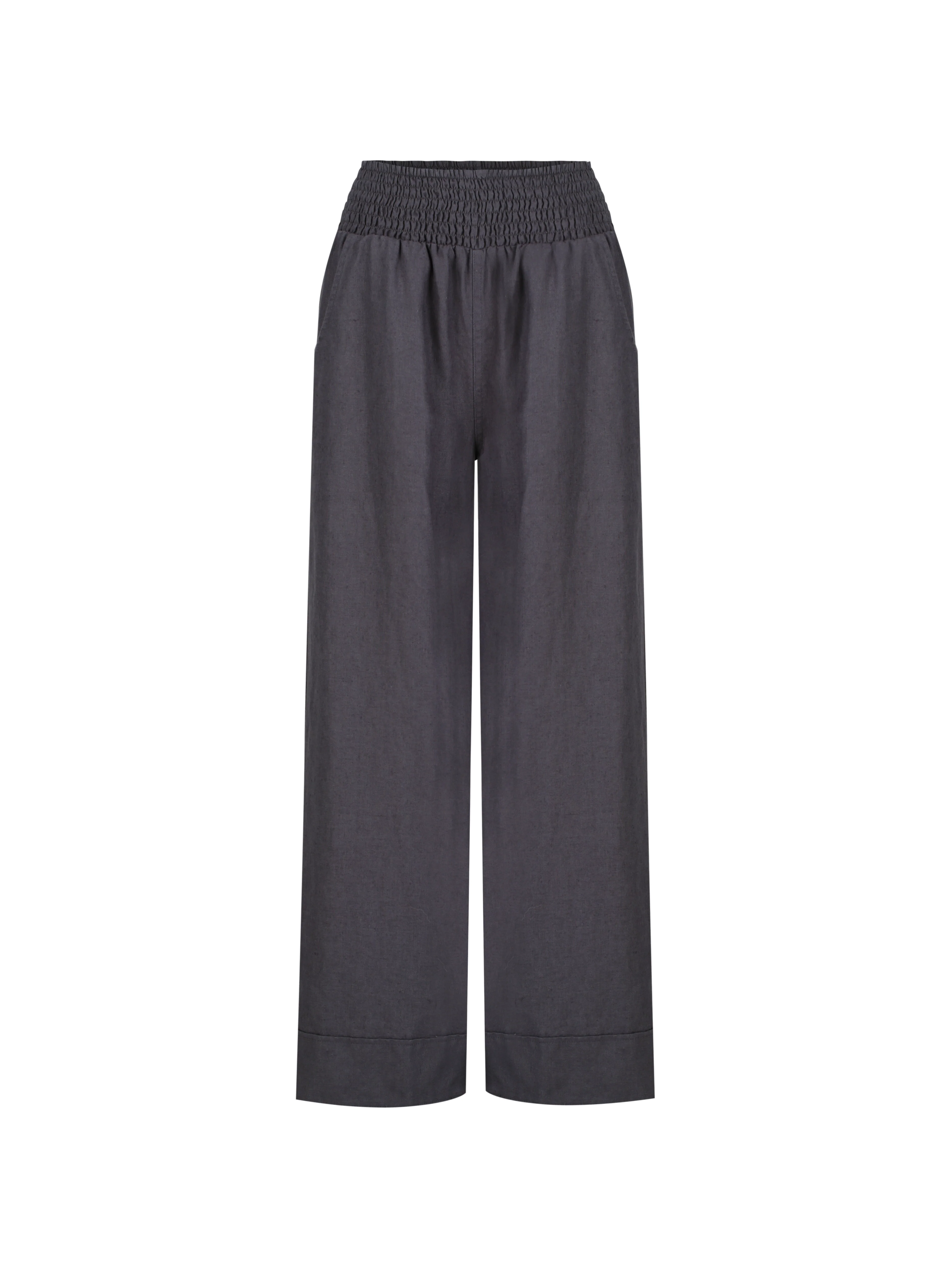 Yamba French Linen Pants Charcoal - Image 5