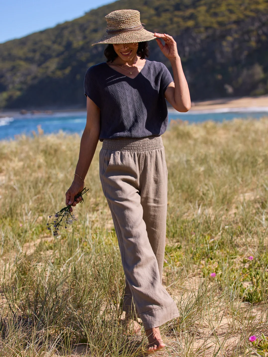 Yamba French Linen Pants Elm - Image 3